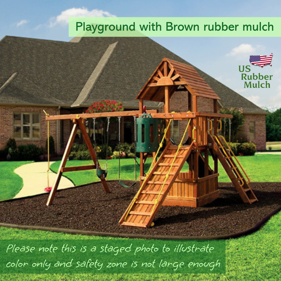 Playground with Brown rubber mulch