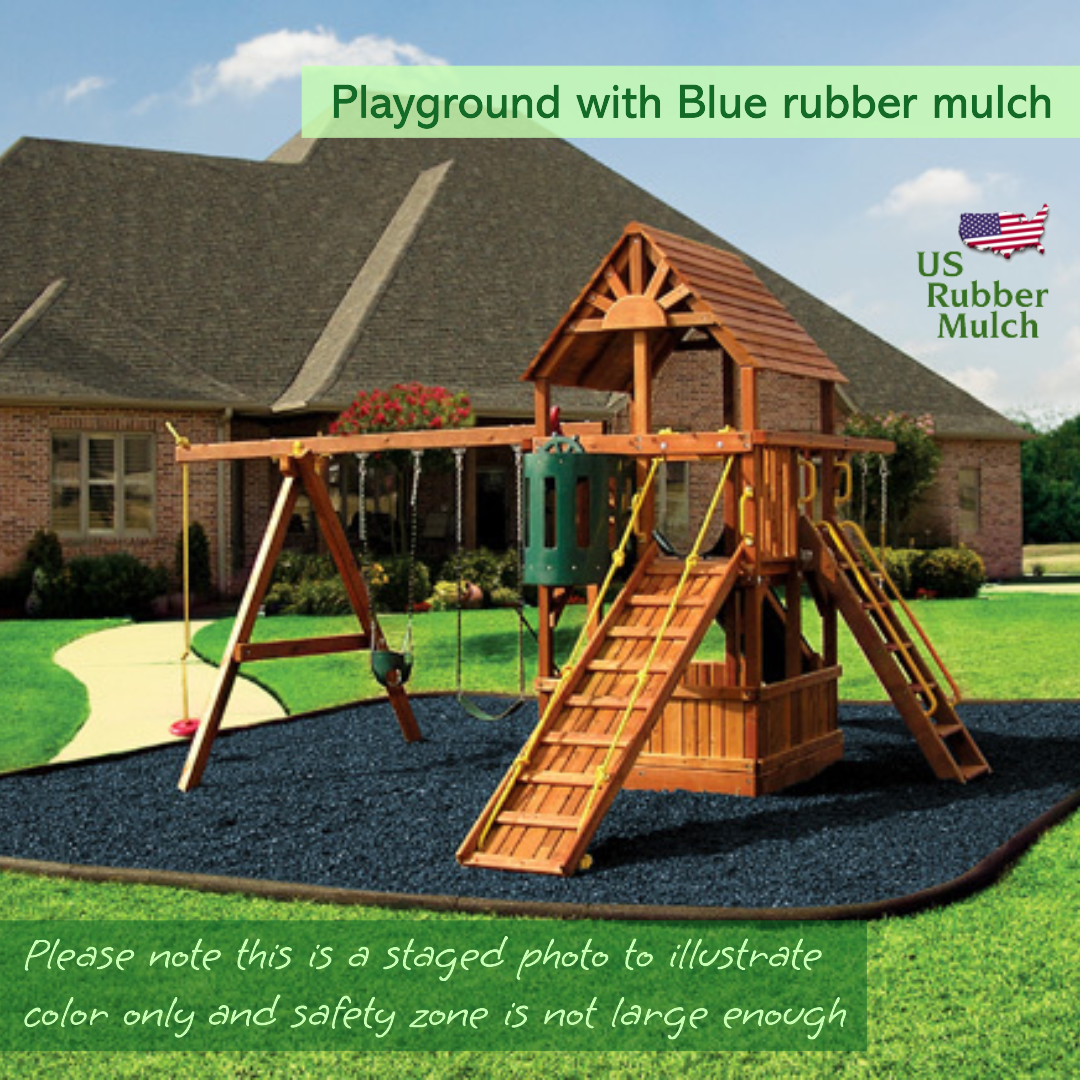 Playground with Blue rubber mulch