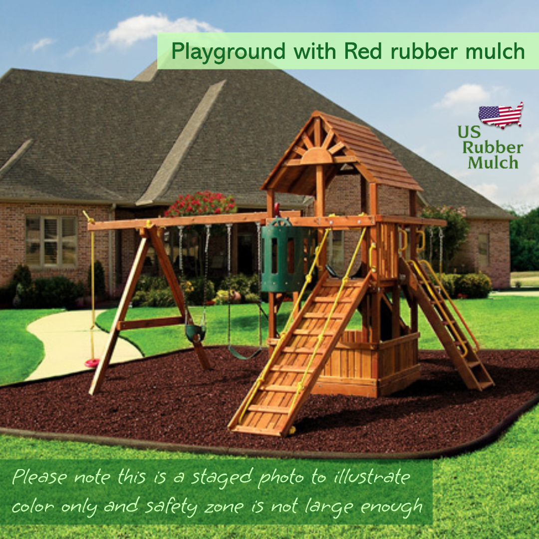 Playground with Red rubber mulch