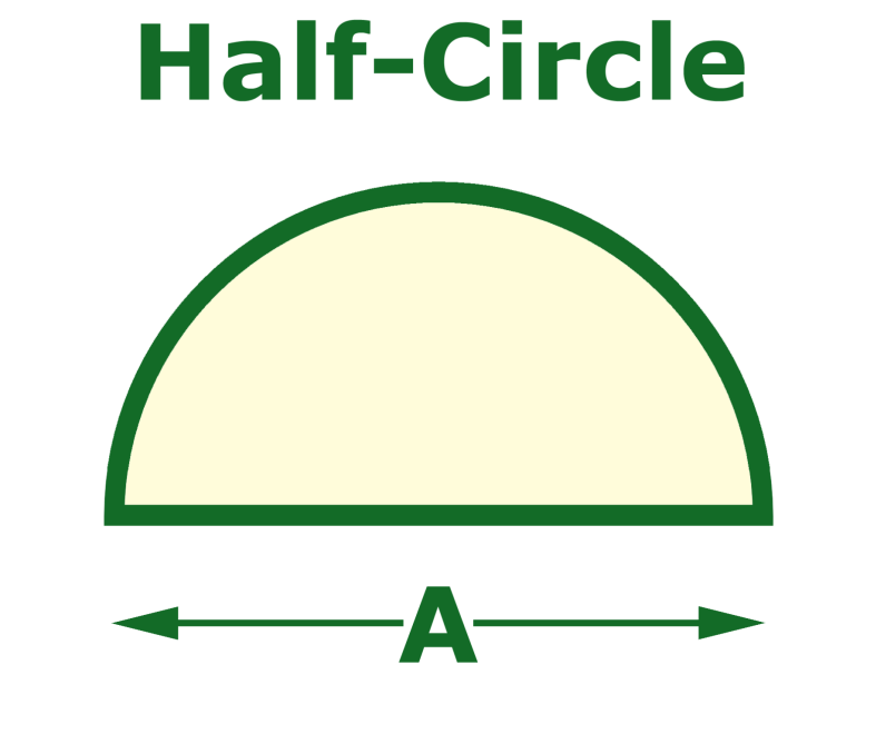 Half-circle dimensions